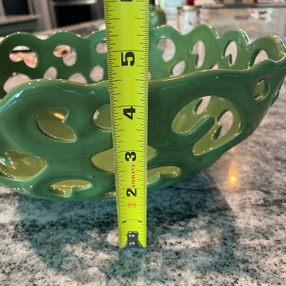 Tabletops Gallery | Moss Green | Two Ceramic Nesting Serving Bowls (w/ Cut Outs) - Picture 6 of 11